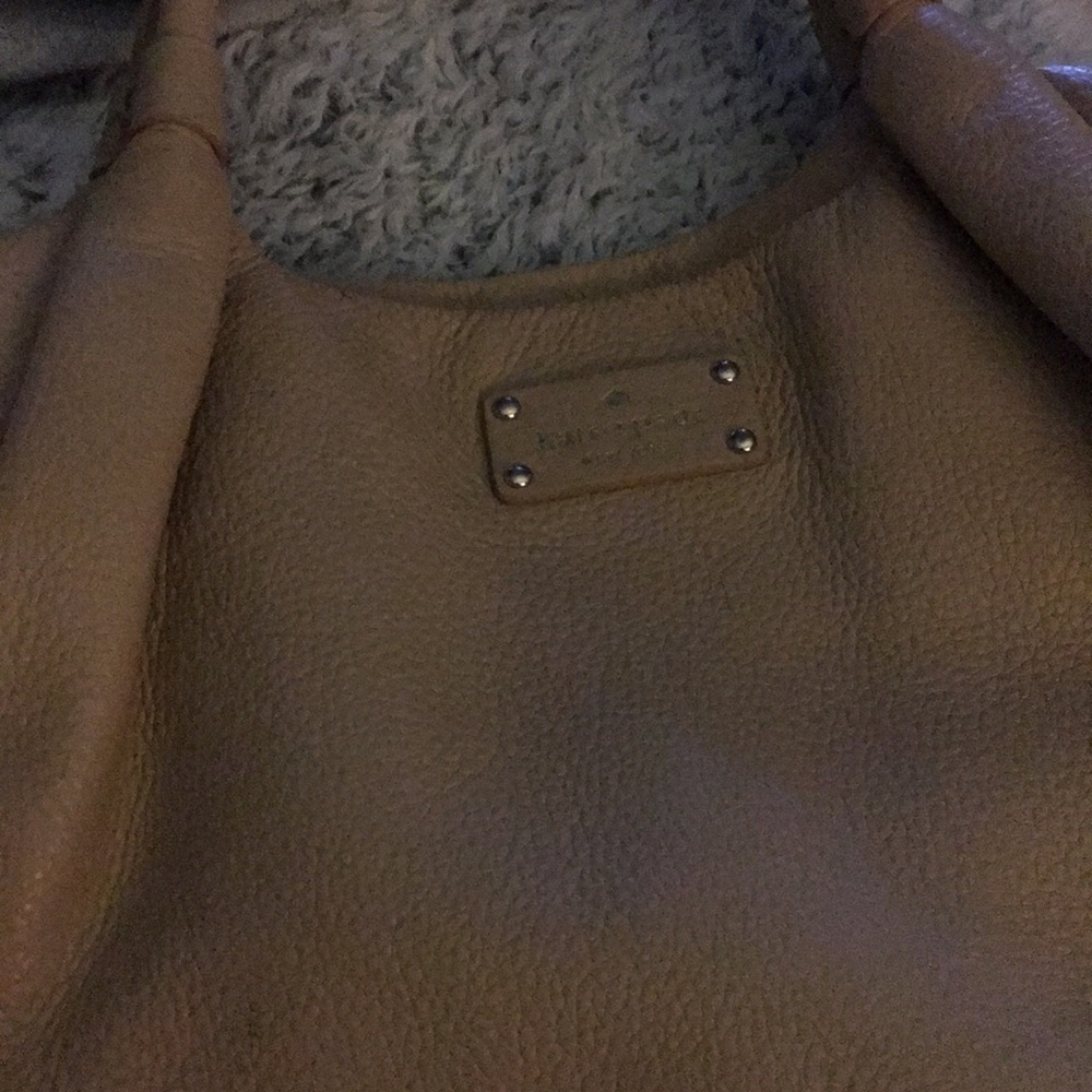 Kate spade ♠️ med tan purse pink interior